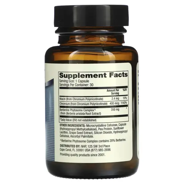 Берберин с хромом, для улучшения метаболизма Biothin, Berberine with Chromium, Dr. Mercola, 30 капсул - Фото 2