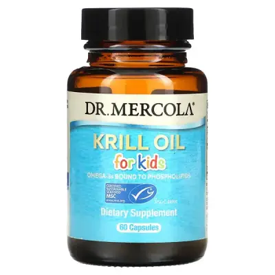 Крылевой жир для детей, Krill Oil for Kids, Dr. Mercola, 60 капсул