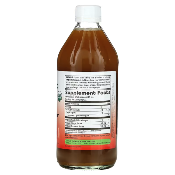  Тоник для выведения токсинов с органическим яблочным уксусом, Certified Organic Apple Cider Vinegar Detox Tonic, Dynamic Health Laboratories, 473 мл - Фото 2
