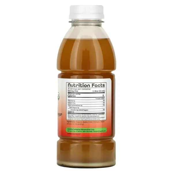 Органический необработанный яблочный уксус с маткой, Organic Raw Apple Cider Vinegar with Mother, Dynamic Health Laboratories, 473 мл - Фото 2