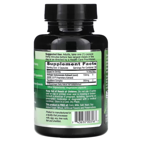 Африканское манго, African Mango, Emerald Laboratories, 150 мг, 60 растительных капсул - Фото 2