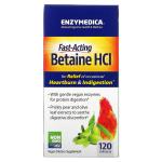Бетаин гидрохлорид, Betaine HCL, Enzymedica, 120 капсул - Фото миниатюра 2