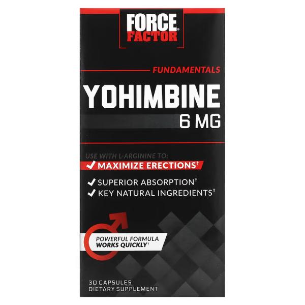 Йохимбин, Yohimbine, Force Factor, 6 мг, 30 капсул - Фото 1