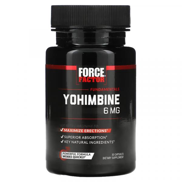 Йохимбин, Yohimbine, Force Factor, 6 мг, 30 капсул - Фото 3