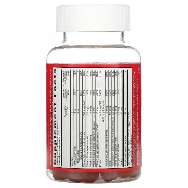 Мультивитамины и микроэлементы для детей, виноград, лимон, апельсин, клубника и вишня, Multi Vitamin plus Mineral for Kids Grape Lemon Orange Strawberry and Cherry, GummiKing, 60 жевательных таблеток - Фото 2