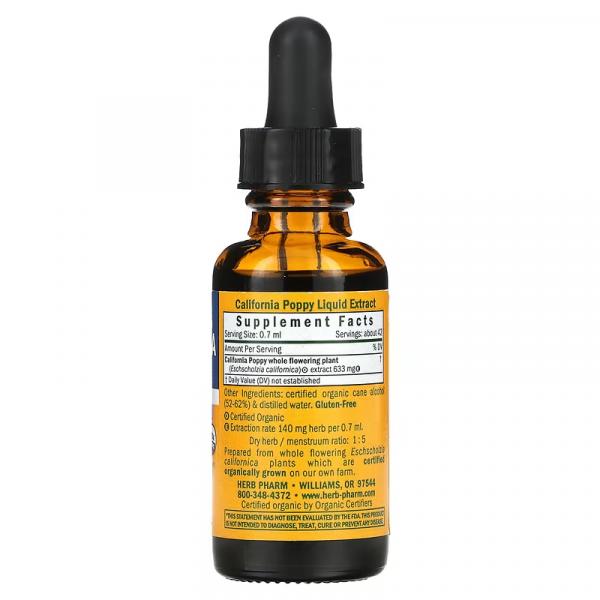 Каліфорнійський мак (Ешольція), California Poppy, Herb Pharm, 30 мл - Фото 2
