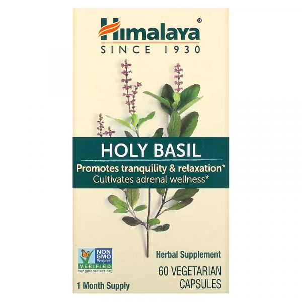 Базилик священный (Туласи), Holy Basil, Himalaya, 60 вегетарианских капсул - Фото 1