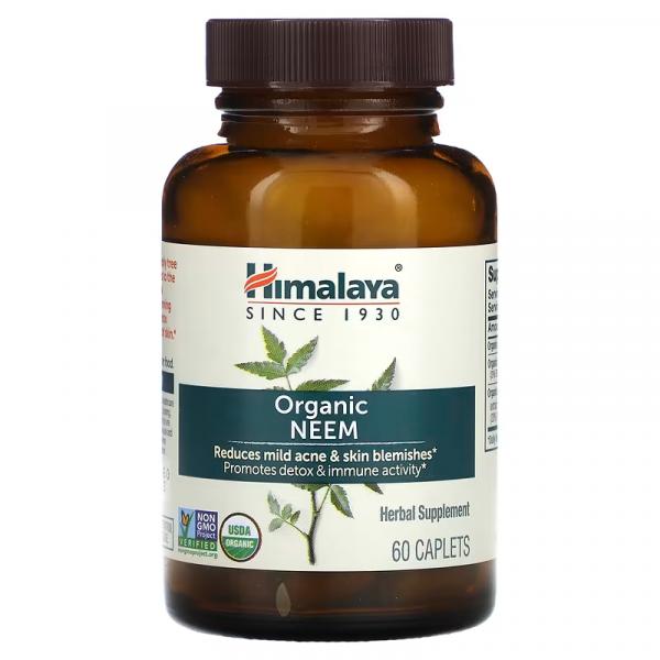 Нім, Organic Neem, Himalaya, 600 мг, 60 капсуловидних таблеток - Фото 1
