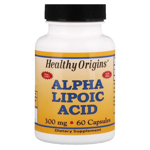 Альфа липоевая кислота 300 мг, Healthy Origins, 60 капсул  - Фото 1