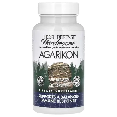 Агарикон, Agarikon Mushroom, Fungi Perfecti, Host Defense, 60 капсул