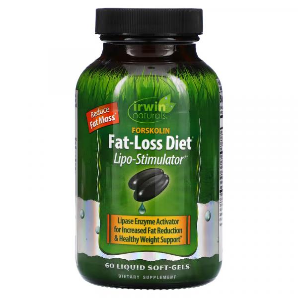 Форсколин Низкожировая диета, Fat-Loss Diet Lipo-Stimulator, Irwin Naturals, 60 жидких капсул - Фото 1