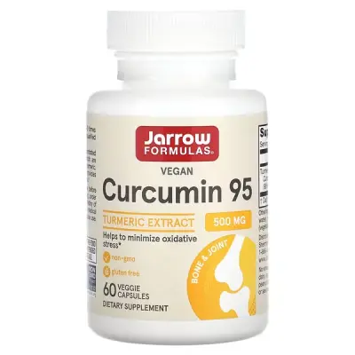 Куркумін 95, Curcumin 95, Jarrow Formulas, 500 мг, 60 рослинних капсул