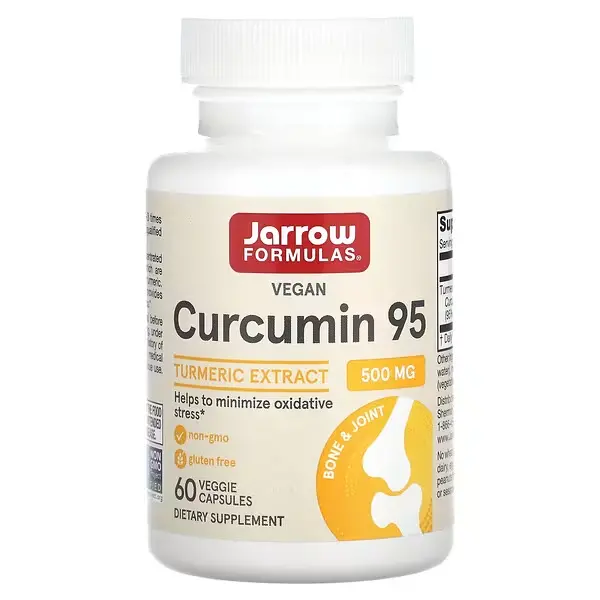 Куркумин 95, Curcumin 95, Jarrow Formulas, 500 мг, 60 растительных капсул - Фото 1