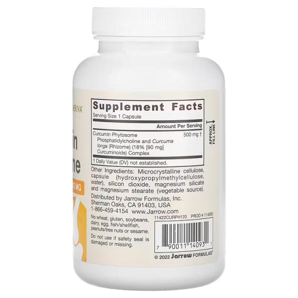 Фітосоми куркуміну, Curcumin Phytosome, Jarrow Formulas, 500 мг, 120 веганських капсул - Фото 2