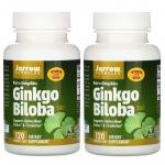 Гинкго Билоба, Ginkgo Biloba, Jarrow Formulas, 50:1, 2 флакона, 120 растительных капсул в каждом  - Фото миниатюра 1