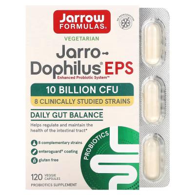 Пробиотики, 10 млрд, Jarro-Dophilus EPS 10 Billion, Jarrow Formulas, 120 растительных капсул (5 млрд в 1 капсуле)