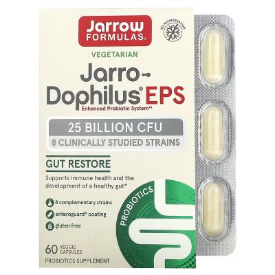 Пробиотики, 25 млрд, Jarro-Dophilus EPS 25 Billion CFU, Jarrow Formulas, 60 вегетарианских капсул с технологией Enteroguard