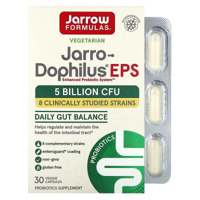 Пищеварительный пробиотик, 5 млрд КОЕ, Jarro-Dophilus EPS 5 Billion CFU, Jarrow Formulas, 30 растительных капсул