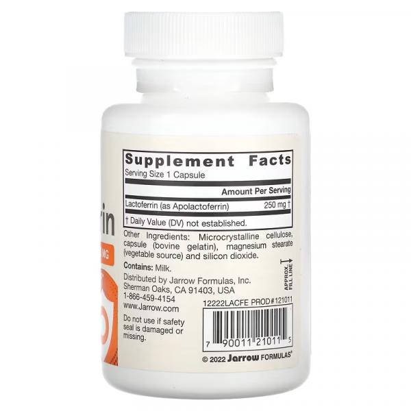 Лактоферрин, сублимированный, Lactoferrin Freeze Dried, Jarrow Formulas, 250 мг, 60 капсул - Фото 2