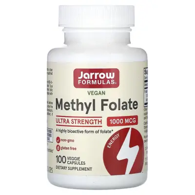 Метилфолат, Methyl Folate, Jarrow Formulas, 1000 мкг, 100 капсул