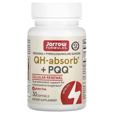 Убихинол, QH-Absorb и пирролохинолинхинон, QH-absorb + PQQ, Jarrow Formulas, 30 капсул