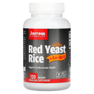 Красный дрожжевой рис + коэнзим Q10, Red Yeast Rice & Co-Q10, Jarrow Formulas, 120 вегетарианских капсул