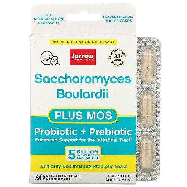 Сахаромицеты буларди, Saccharomyces Boulardii + MOS, Jarrow Formulas, 30 капсул  - Фото 1
