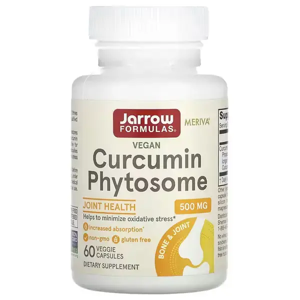 Фитосомы куркумина, Curcumin Phytosome, Jarrow Formulas, 500 мг, 60 вегетарианских капсул - Фото 1