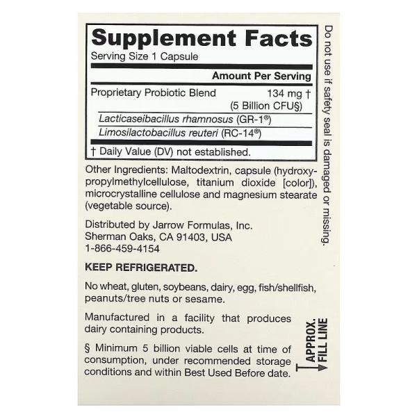 Добавка для женщин, Vegan Fem Dophilus 5 Billion CFU, Jarrow Formulas, 30 растительных капсул - Фото 2