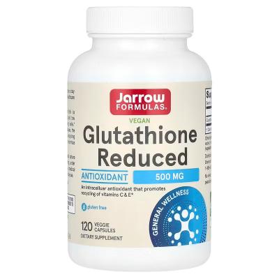 Глутатион с пониженным содержанием, Vegan Glutathione Reduced, Jarrow Formulas, 500 мг, 120 вегетарианских капсул