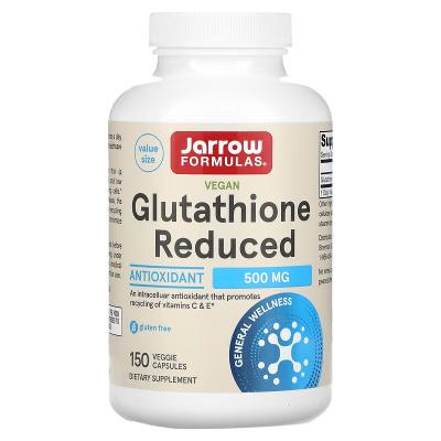 Глутатион с пониженным содержанием, Vegan Glutathione Reduced, Jarrow Formulas, 500 мг, 150 вегетарианских капсул