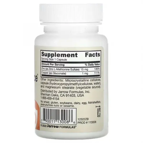 Цинк баланс (цинк та мідь), Zinc Balance, Jarrow Formulas, 100 капсул  - Фото 2