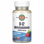 Витамин B-12, вкус ягод, B-12 Methylcobalamin, Berry, KAL, 1000 мкг, 60 пастилок - Фото миниатюра 1