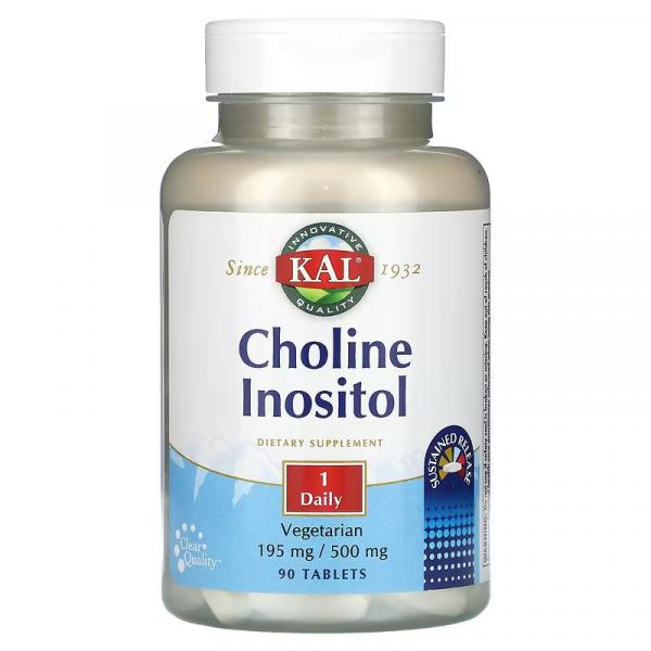 Холин инозитол, Choline Inositol, KAL, 90 таблеток - Фото 1