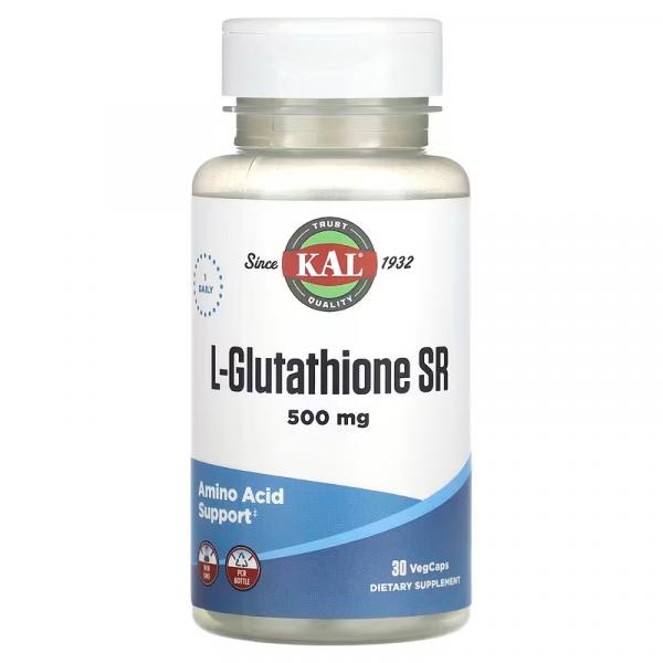 L-глутатіон SR, L-Glutathione SR, KAL, 500 мг, 30 вегетаріанських капсул - Фото 1