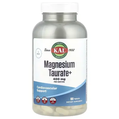 Таурат магния+, Magnesium Taurate+, KAL, 400 мг, 180 таблеток