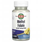 Метилфолат, лимон, Methyl Folate Lemon, KAL, 1000 мкг DFE, 60 микротаблеток - Фото миниатюра 1