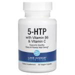 5-гидрокситриптофан с витаминами B6 и C, 5-HTP with Vitamin B6 and Vitamin C, Lake Avenue Nutrition, 60 вегетарианских капсул - Фото миниатюра 1