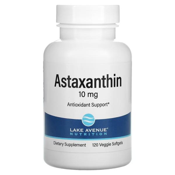 Астаксантин, Astaxanthin, Lake Avenue Nutrition, 10 мг, 120 вегетарианских капсул - Фото 1
