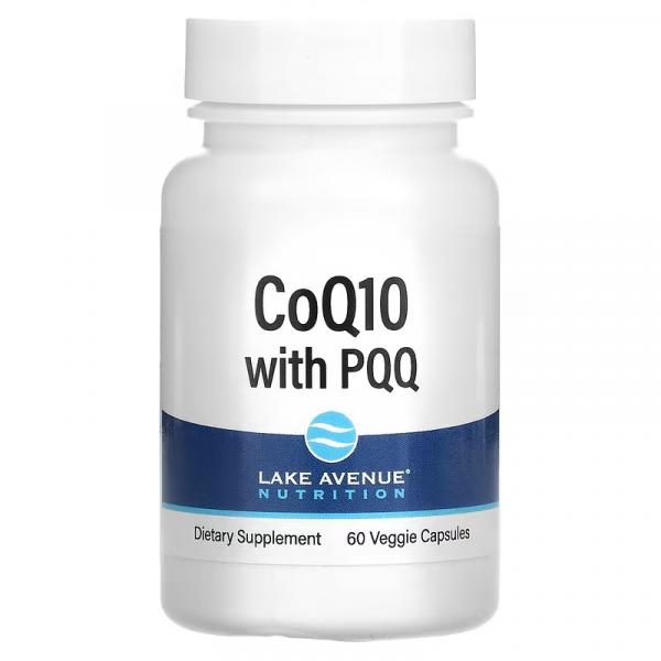 Коэнзим Q10 с PQQ, CoQ10 with PQQ, Lake Avenue Nutrition, 100 мг, 60 вегетарианских капсул - Фото 1