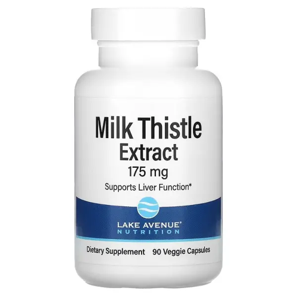 Экстракт расторопши, Milk Thistle Extract, Lake Avenue Nutrition, 175 мг, 90 растительных капсул - Фото 1