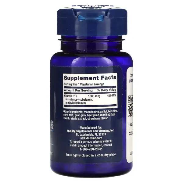 Витамин B12, B12 Elite, Life Extension, 60 вегетарианских леденцов - Фото 2