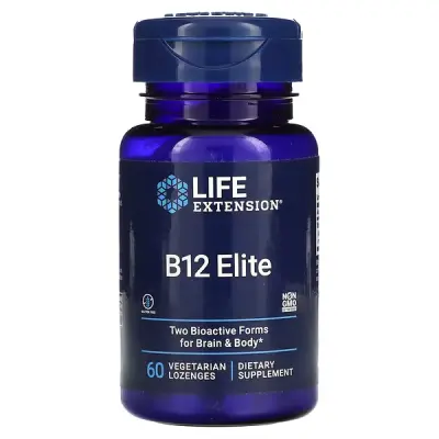 Витамин B12, B12 Elite, Life Extension, 60 вегетарианских леденцов
