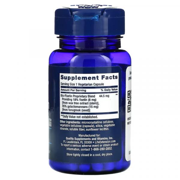 Биофизетин, Bio Fisetin, Life Extension, 30 вегетарианских капсул - Фото 2