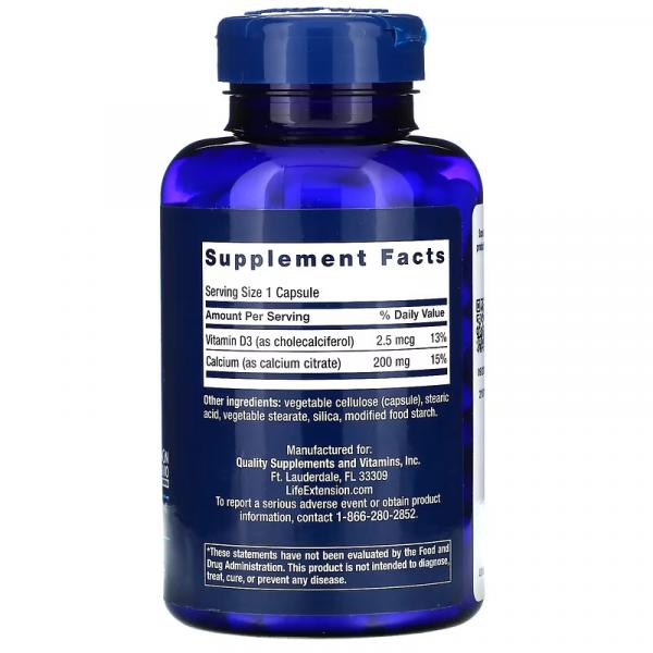 Цитрат кальция с витамином D3, Calcium Citrate with Vitamin D3, Life Extension, 200 капсул - Фото 2