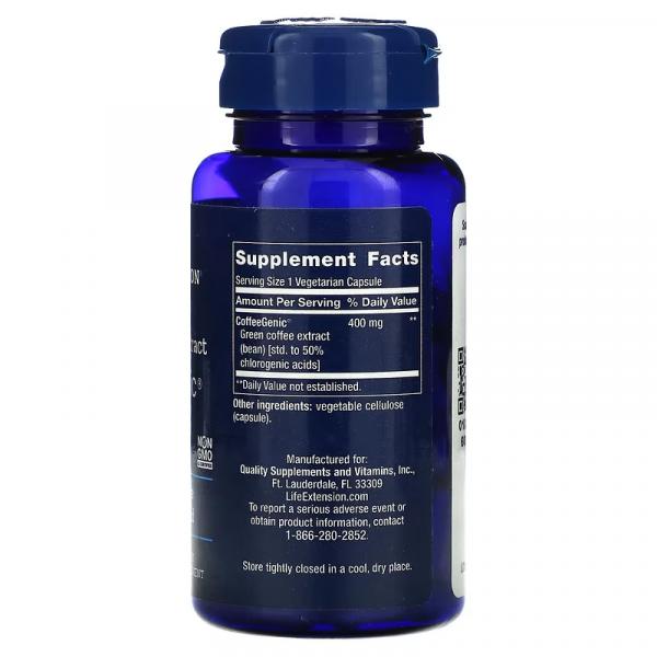 Экстракт зеленого кофе, Green Coffee Extract CoffeeGenic, Life Extension, 90 овощных капсул - Фото 2