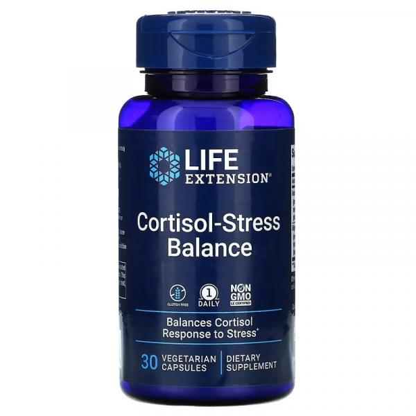 Кортизол-стрессовый баланс, Cortisol-Stress Balance, Life Extension, 30 вегетарианских капсул - Фото 1