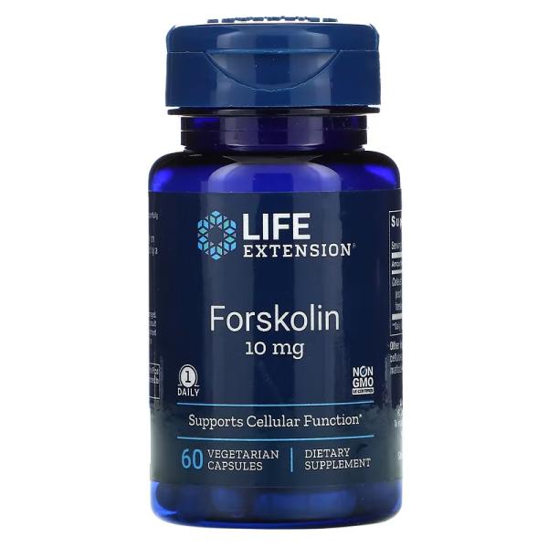 Форсколин, Forskolin, Life Extension, 10 мг, 60 вегетарианских капсул - Фото 1