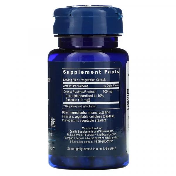 Форсколин, Forskolin, Life Extension, 10 мг, 60 вегетарианских капсул - Фото 2