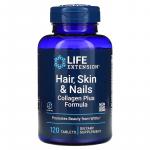 Для волос, кожи и ногтей, формула с коллагеном, Hair, Skin Nails Collagen plus Formula, Life Extension, 120 таблеток - Фото миниатюра 1